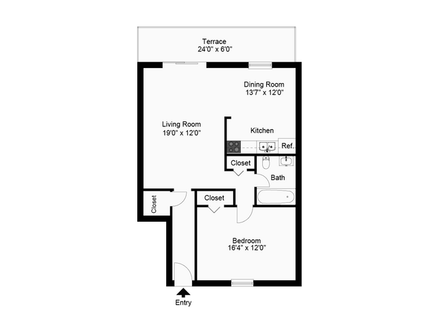 1 bedroom lower level - Country Manor Apartments