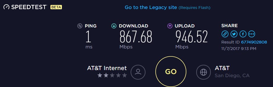 Wired speed test. Wireless speeds will vary up to 300mbps. - 3675 31st St