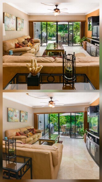 Livingroom with entertainment and large TV. Work desks. - 87200 Overseas Hwy