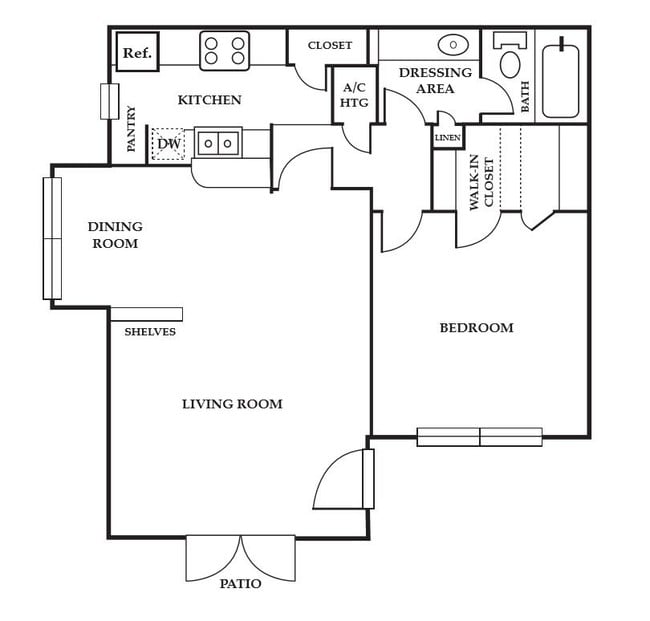 Deluxe One Bedroom - French Place Apartments