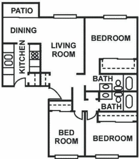 Floorplan - Falls of Deer Park Apartments