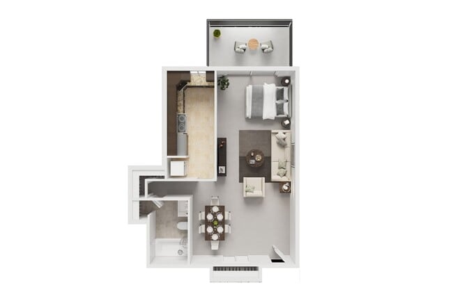 Studio Floor Plan - Montrose Manor