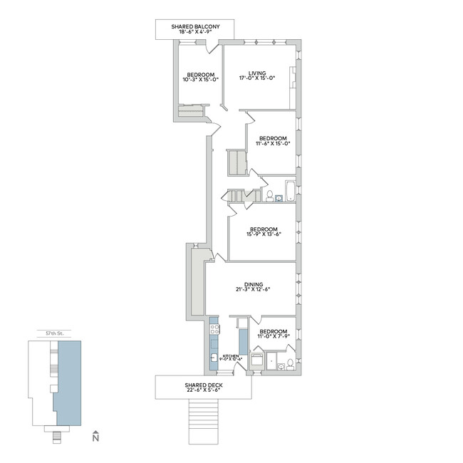 Floorplan - 1413-15 E. 57th