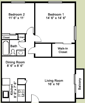 2BR/1BA - Pine Garden