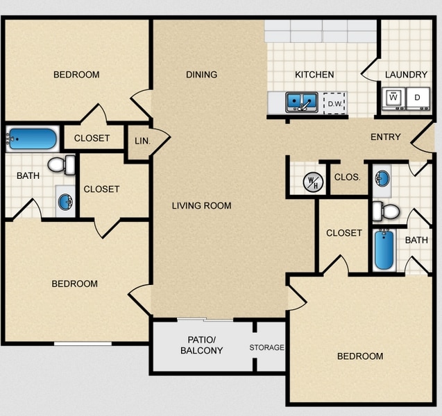 3BR/2BA - The Grand Reserve at Madison