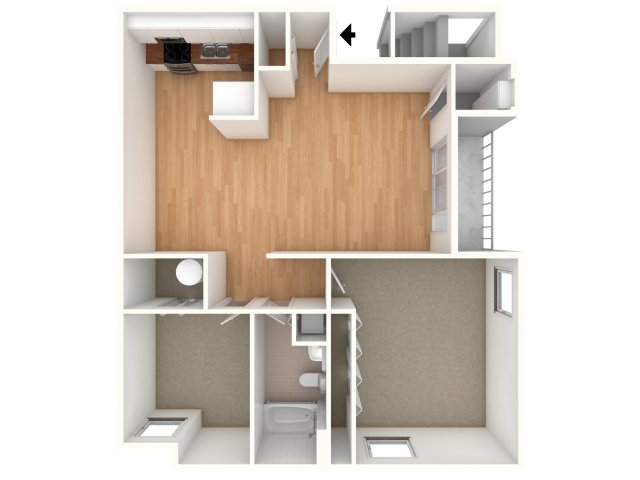 Two bedroom floor plan - Summit Trace Apartments