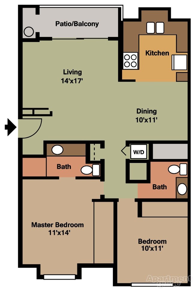 2 Bedroom 1090 sq ft - Canyon View Apartments