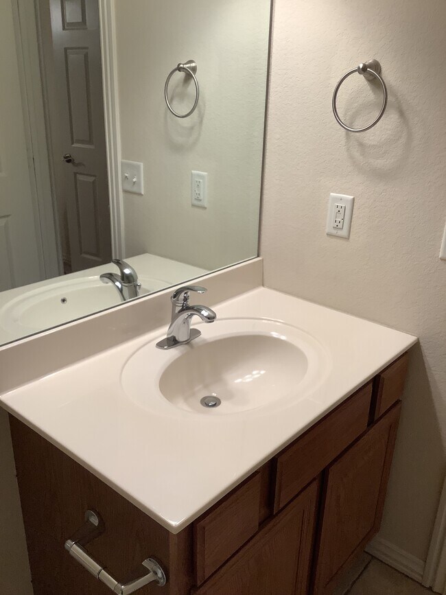 Guest bath sink and mirror - 431 Firewood Dr