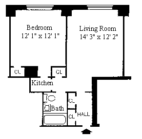 1BR/1BA - Harrison Park Towers