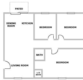 3BR/1.5BA - Heritage Apartments