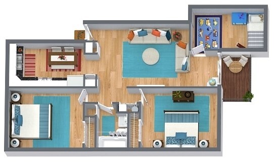 Two Bedroom - The Gateway At Skyline Apartments