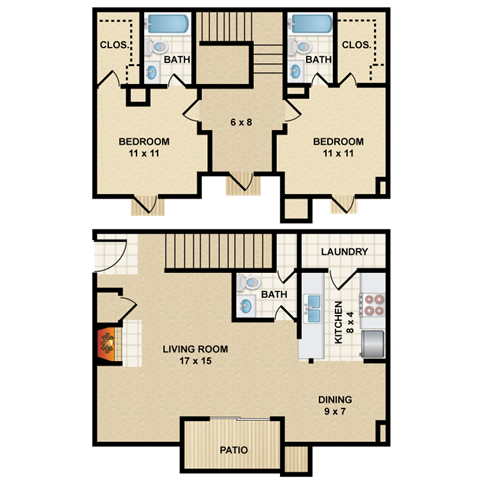 Floorplan - Wind River Lodge Apartments & Townhomes