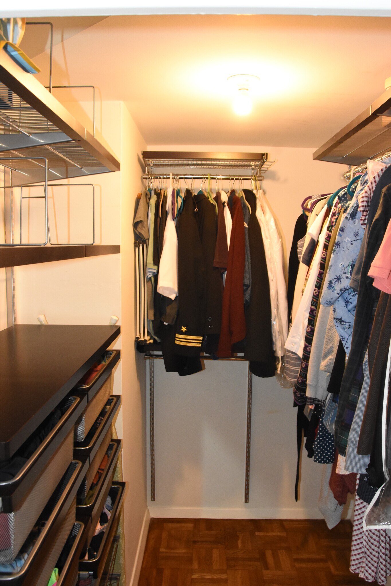Primary closet with Elfa shelving - 4740 Connecticut Ave NW