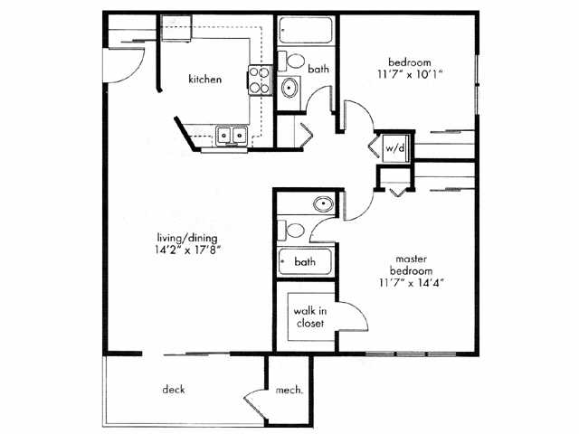 2BR/2BA 906 sq ft - Village of Westover Apartment Homes