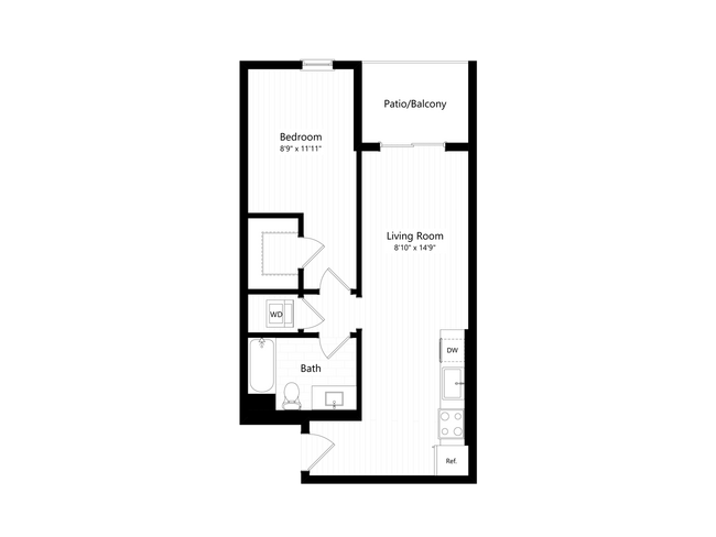 D - 1x1 floor plan THE CHARLIE SM YALE - THE CHARLIE SM YALE