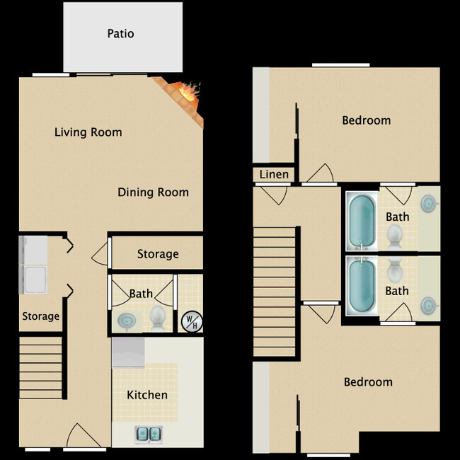 H Floor Plan - College Pointe Apartments