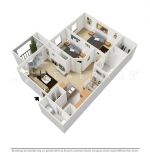 Two Bedroom 760 SqFt - Eagle’s Point Apartment Homes