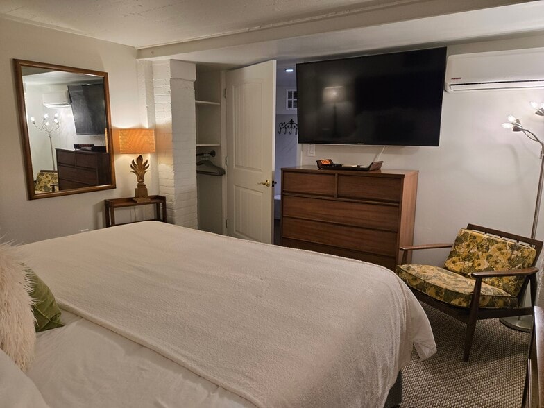 Bedroom with Small Closet and Larger Storage Closet, TV with Roku - 130 S Cortez St