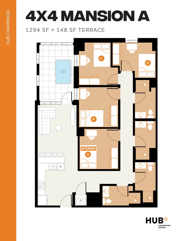 4x4 Mansion A - Hub Champaign