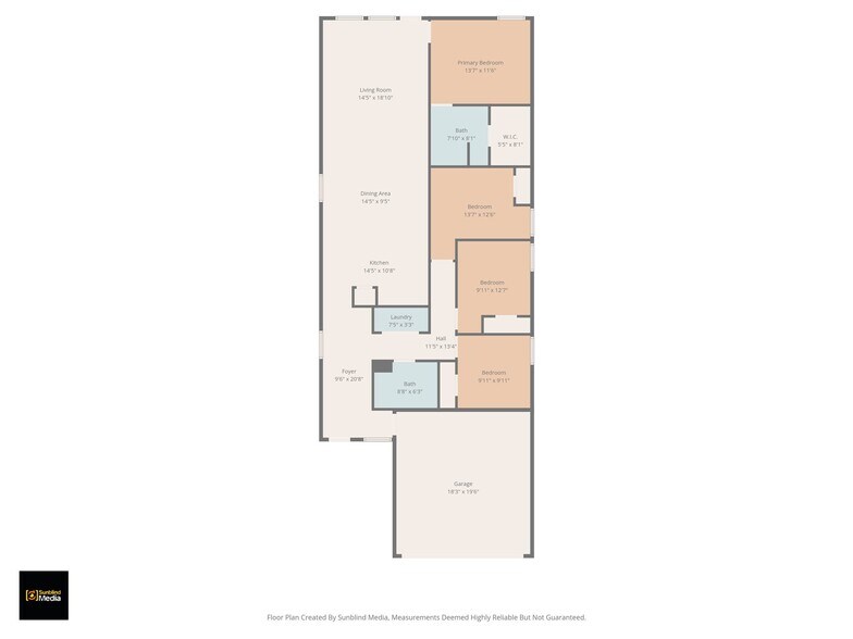 Floorplan shows the open living space and desirable split floorplan - 25409 Carnation Ct