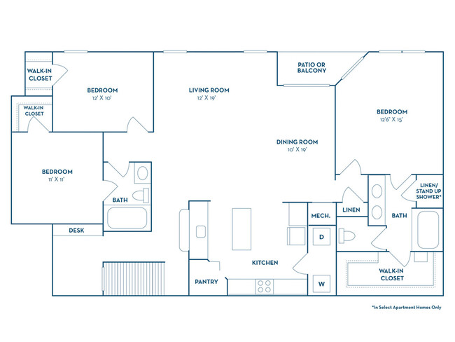 3 Bedroom | 2 Bath | 1575 SF - The Delano at North Richland Hills Apartments