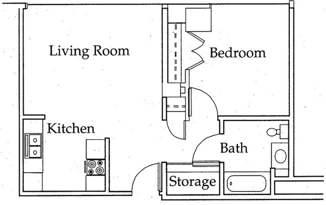 1BR/1BA - Crossroads House Apartments