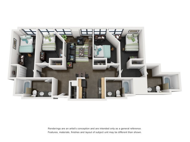 Adams 3D Floorplan - Tailor Lofts