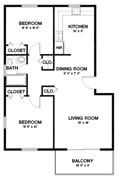 2BR/1BA - Clarkston Place Apartments