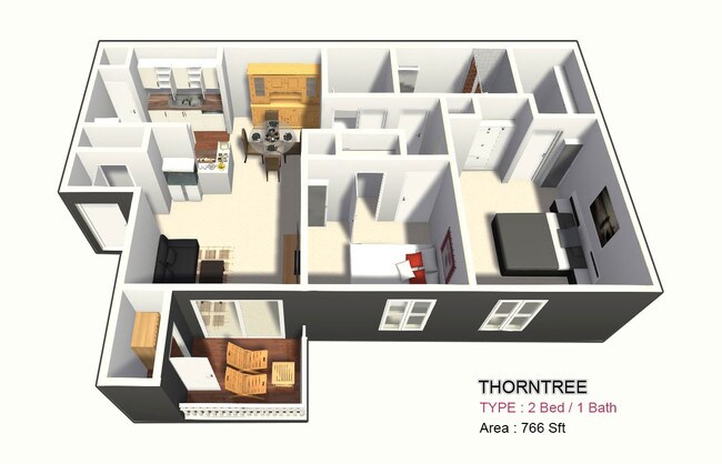 Two Bed / One Bath - Thorntree