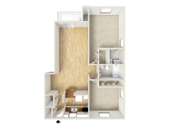 Two bedroom floor plan - Wyntre Brooke Apartments