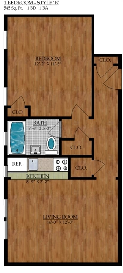 1BR/1BA - Beech Kearny Associates