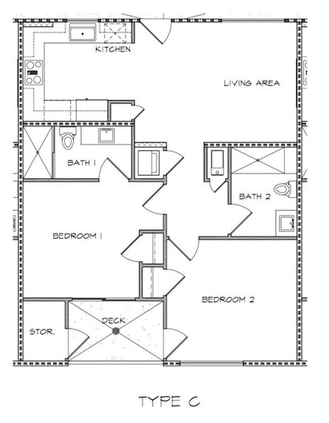 Type C Unit Floorplan - Turquoise Place