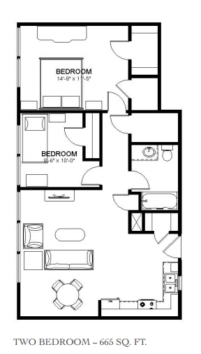 2BR/1BA - Dallas High School Apartments