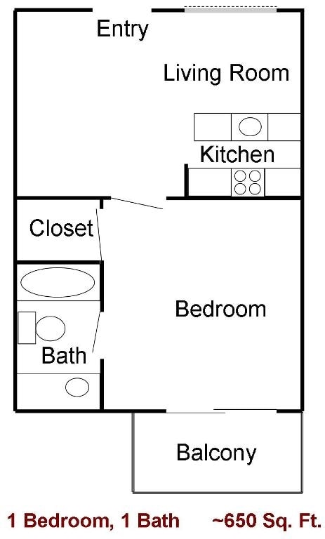 1BR/1BA - Fontana Apartments