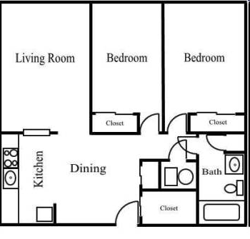 2BR/1BA - College Hill Apartments