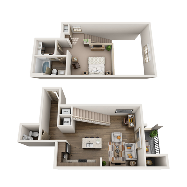 1 Bed/1.5 Bath Loft - 22 North