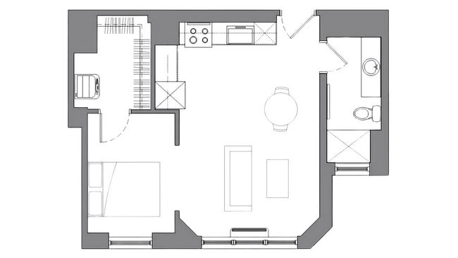small one bedroom - The Abington