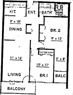 2BR/1BA - Fuller Apartments