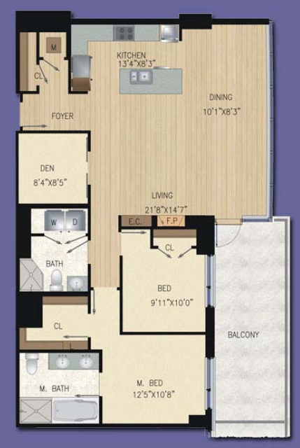 2BR/2BA - The Odyssey Condominiums