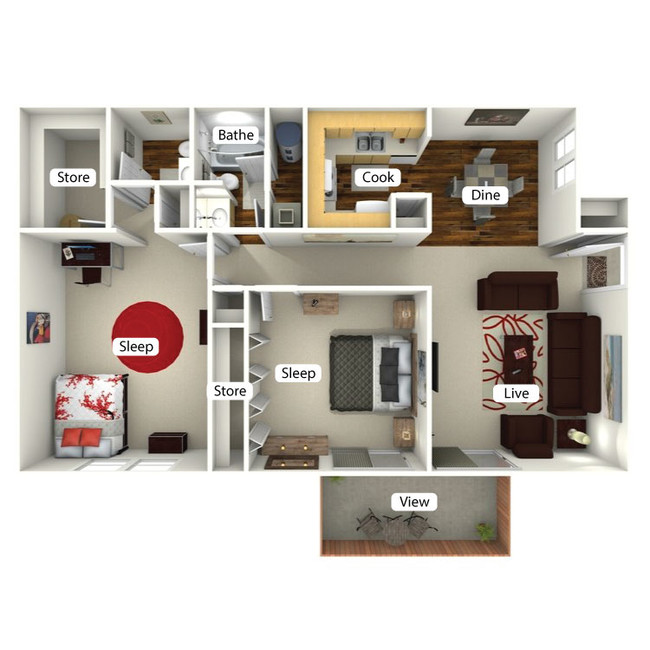 The Poplar - 1150 Sq. Ft. - The Commons at Briarwood Park