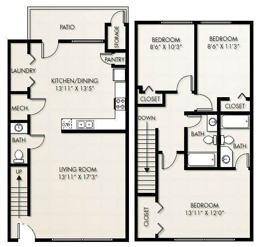 Three Bedroom - Timberwood Trace Apartments