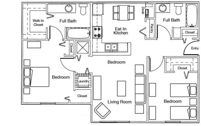 Floorplan - Whispering Woods Apartments