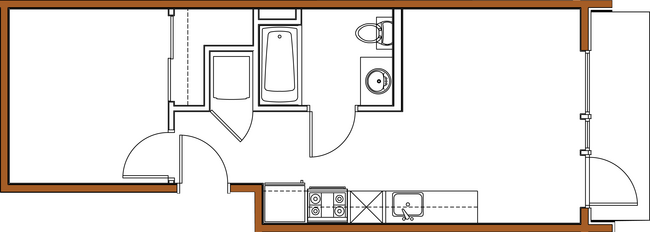 Yukon Flats, 1 Bedroom, Galley - Floorplan.png - Yukon Flats