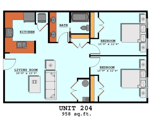 Floorplan - Walnut Place Apartments