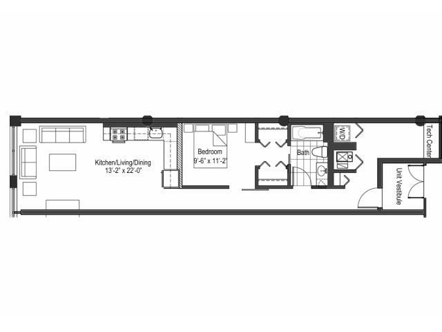 One Bedroom Den - 13thirteen Randolph Street Lofts