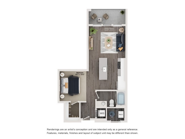 UB3 Urban Floorplan at The Richmond Apartments in Salt Lake City, UT - The Richmond Apartments