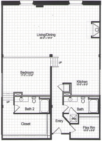 1BR/2BA - The Lofts at South Bluffs