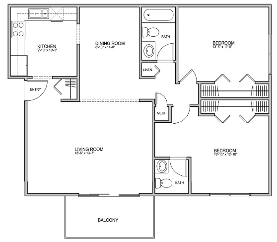 Floorplan - Mulberry Lane Apartments