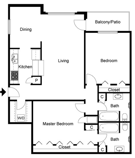 2x2 sqft 1156 - ASHTON PLACE APARTMENTS