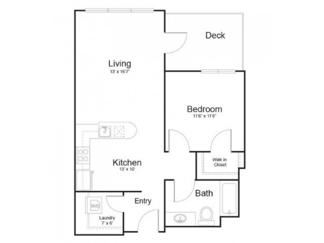 Floor plan 1x1 - Waterline